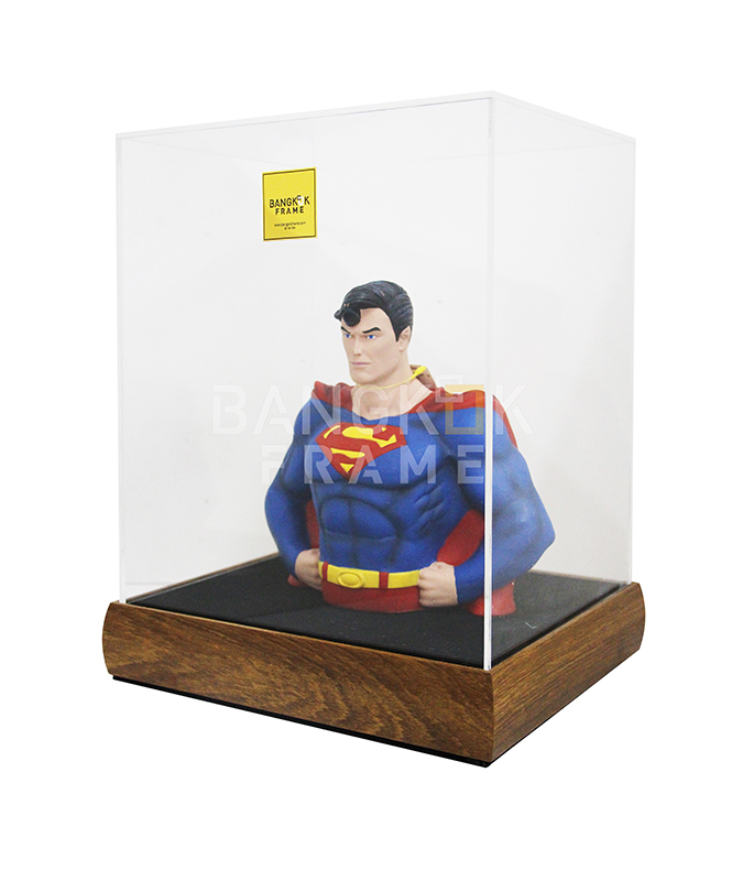 กรอบกล่องใสโชว์สินค้าฐานไม้